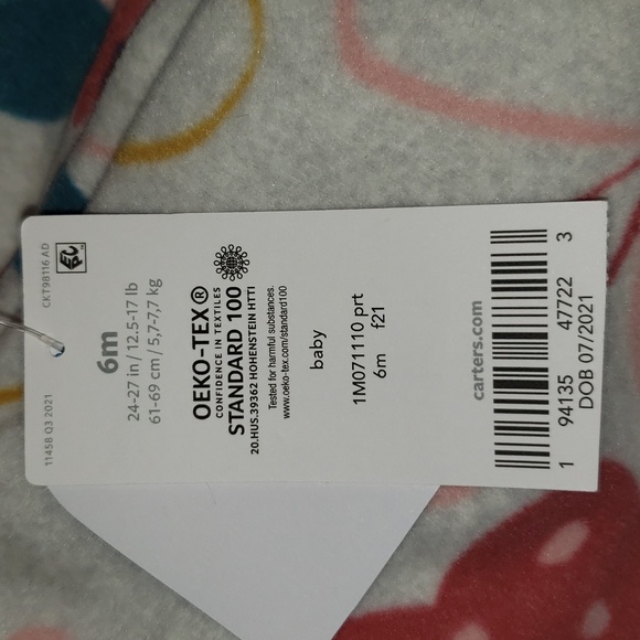 Carter's Baby Girl Butterfly Fleece Sleep & Play Pajamas New With Tags - Picture 4 of 5